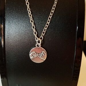 Pinky Swear Charm Silver Necklace 18" + 3"